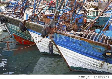 Blue fishing boats 37369574