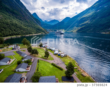 Geiranger fjord, Norway aerial photography. 37369824