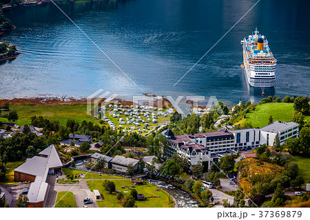 Geiranger fjord, Norway aerial photography. Geiranger fjord, Norway aerial photography. 37369879