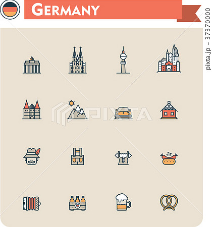 Germany  travel icon set 37370000