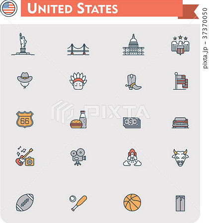 United States travel icon set United States travel icon set 37370050