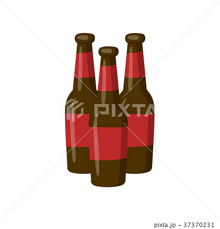 Three bottles of beer cartoon vector Illustration 37370231