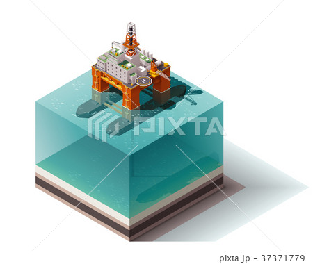 Vector isometric oil rig 37371779
