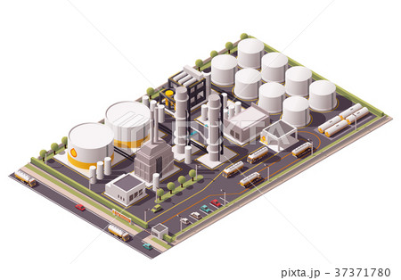 Vector isometric oil refinery  37371780
