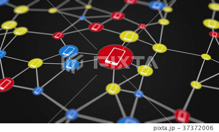 Mobile network subscribers activity, 3D rendering Mobile network subscribers activity, 3D rendering 37372006