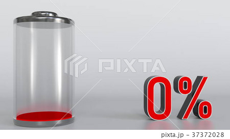 Exhausted battery. 3D rendering 37372028