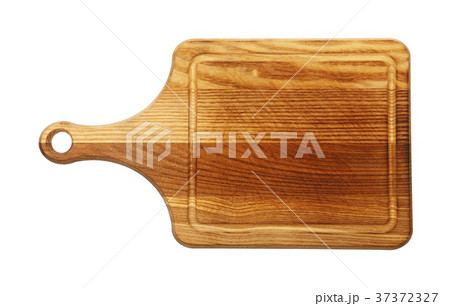 Dark oak wood cutting board isolated on white 37372327