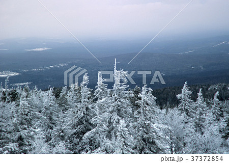 View of the Ural mountains in winter from the top View of the Ural mountains in winter from the top 37372854