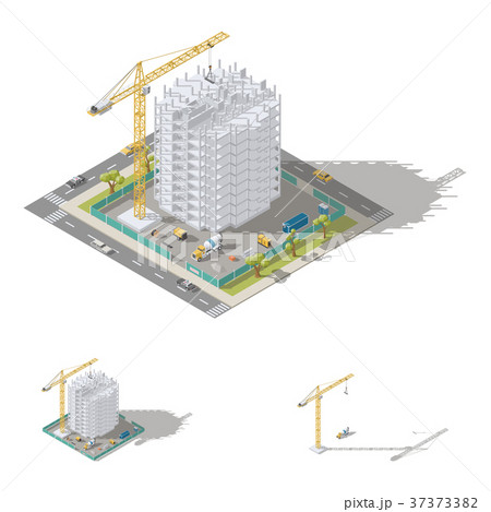 Construction monolithic frame of the building Construction monolithic frame of the building 37373382
