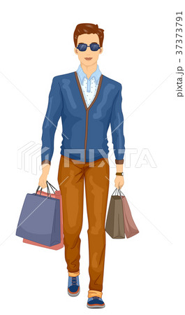 Man Preppy Fashion Shopping Illustration 37373791