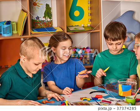 Plasticine modeling clay in children class 37374285