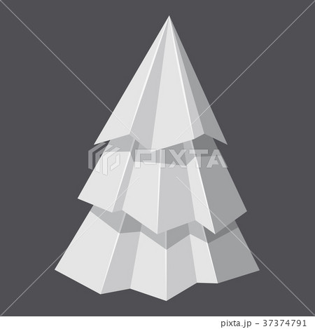 Origami fir tree concept background, realistic style 37374791