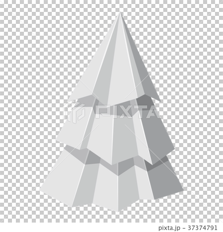 Origami fir tree concept background, realistic style 37374791