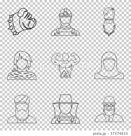 Torso icons set, outline style Torso icons set, outline style 37374833