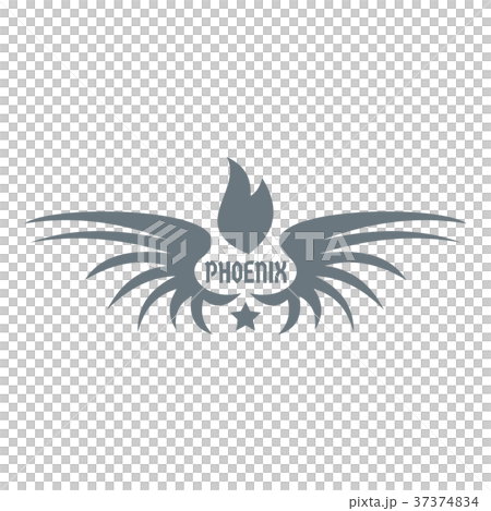 Phenix wing logo, simple gray style Phenix wing logo, simple gray style 37374834
