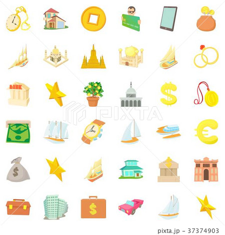 Diamond icons set, cartoon style 37374903