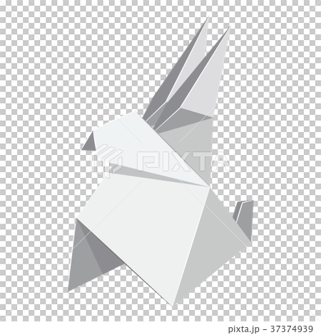 Origami rabbit concept background, realistic style - Stock Illustration ...