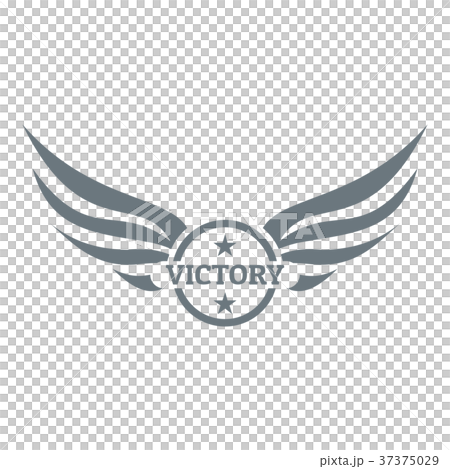 Win wing logo, simple gray style 37375029