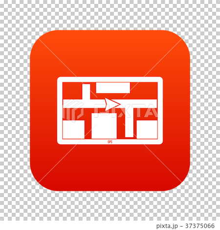 GPS navigation icon digital red GPS navigation icon digital red 37375066