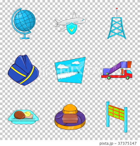 Radio lighthouse icons set, cartoon style 37375147
