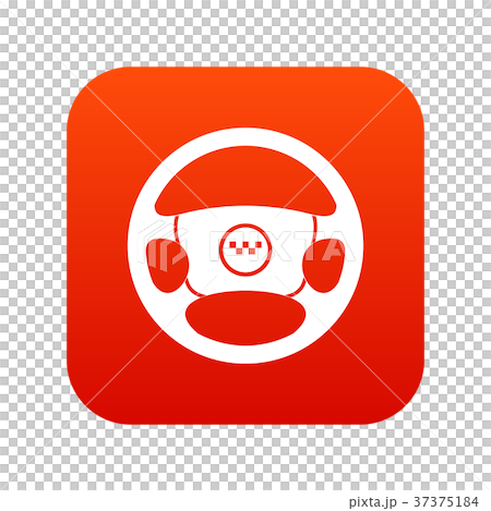 Steering wheel of taxi icon digital red 37375184