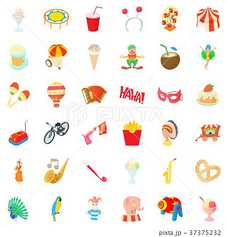 Festival icons set, cartoon style 37375232