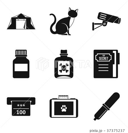 Incident icons set, simple style 37375237