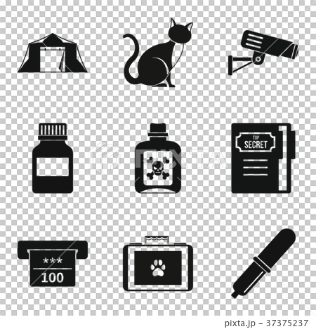 Incident icons set, simple style 37375237