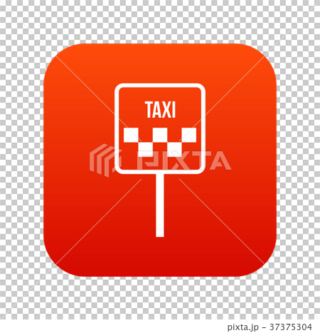 Sign taxi icon digital red 37375304