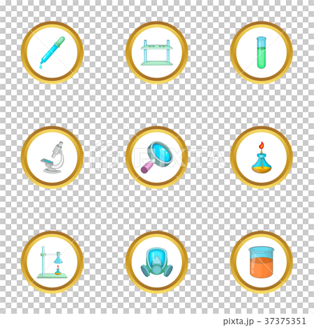 Laboratory equipment icons set, cartoon style 37375351