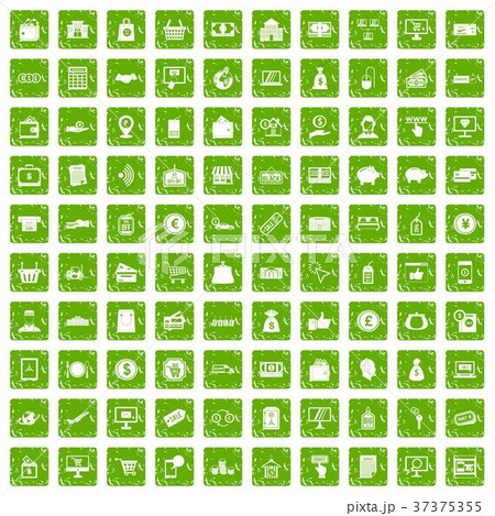 100 payment icons set grunge green 100 payment icons set grunge green 37375355