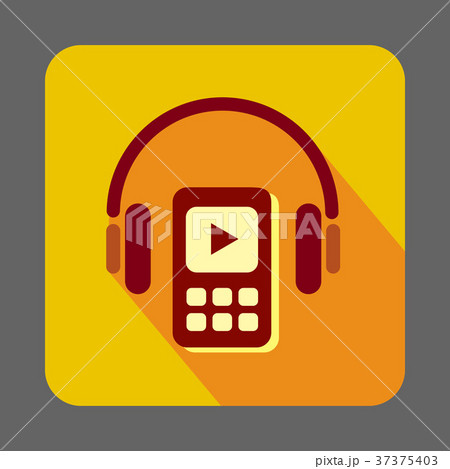 Listen music in headset concept background, cartoon style 37375403