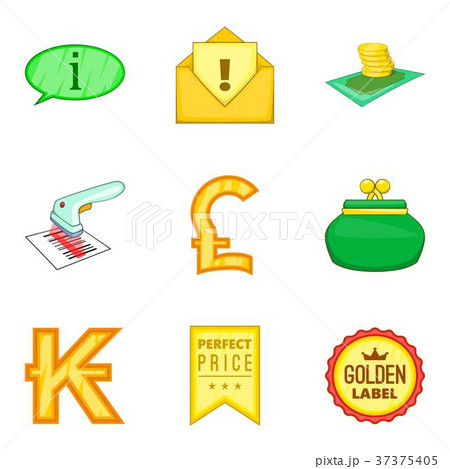 Abundance icons set, cartoon style Abundance icons set, cartoon style 37375405