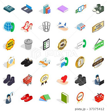 Advertising icons set, isometric style 37375412