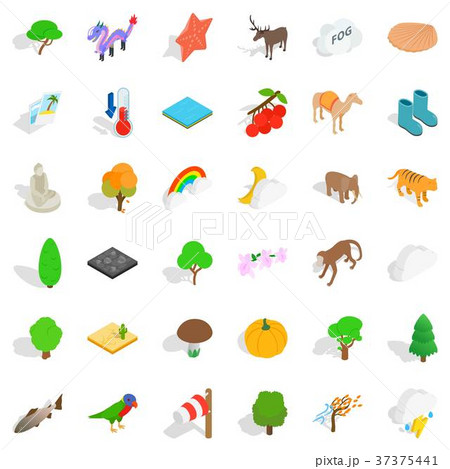 Reservation icons set, isometric style 37375441