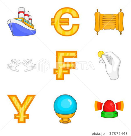 Disorderly house icons set, cartoon style 37375443
