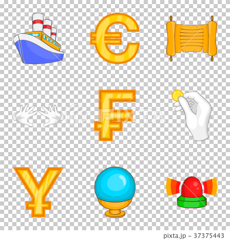 Disorderly house icons set, cartoon style 37375443