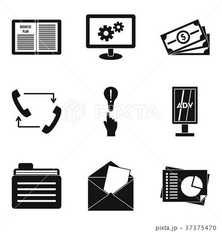 Get money icons set, simple style 37375470