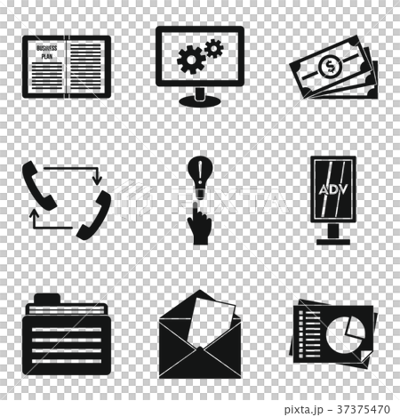 Get money icons set, simple style 37375470