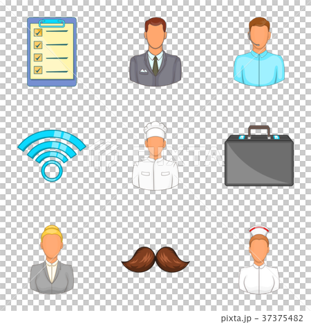 Task icons set, cartoon style 37375482