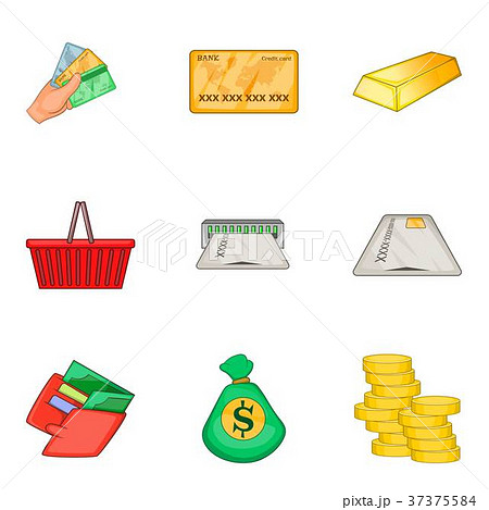 Richness icons set, cartoon style Richness icons set, cartoon style 37375584