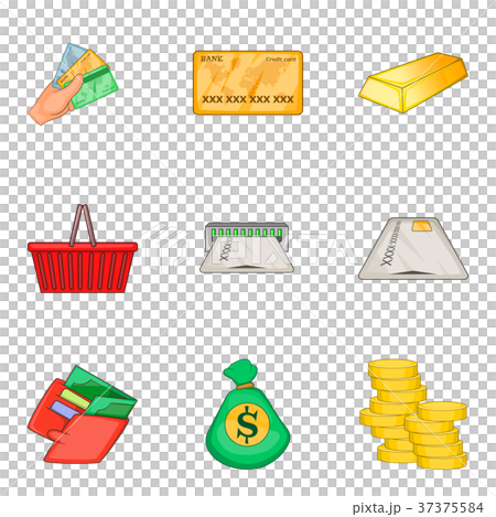 Richness icons set, cartoon style Richness icons set, cartoon style 37375584