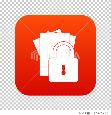 Folders with padlock icon digital red 37375737