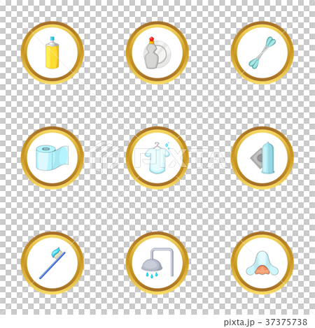 House personal hygiene icons set, cartoon style 37375738