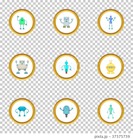 Android icons set, cartoon style 37375739