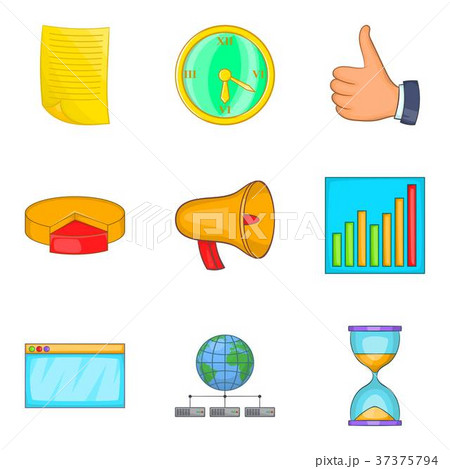 Units icons set, cartoon style Units icons set, cartoon style 37375794