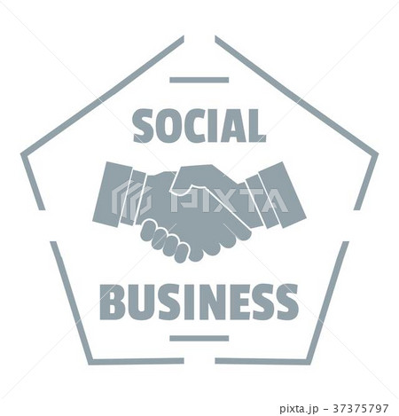 Social business logo, simple gray style 37375797