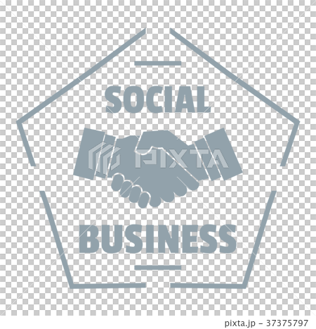 Social business logo, simple gray style 37375797