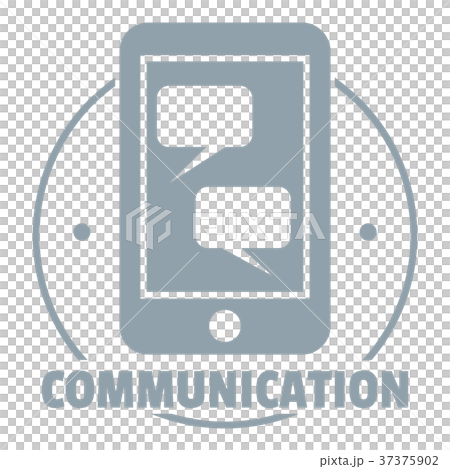 Communication phone logo, simple gray style 37375902