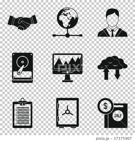 Banking protection icons set, simple style Banking protection icons set, simple style 37375907
